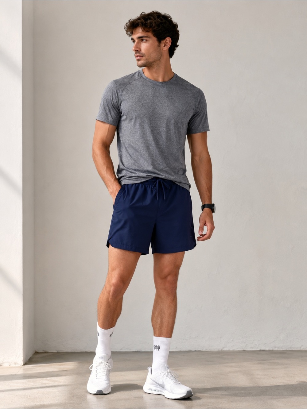 Cory Vines Men’s Athletic Shorts Navy Blue with Built in Liner